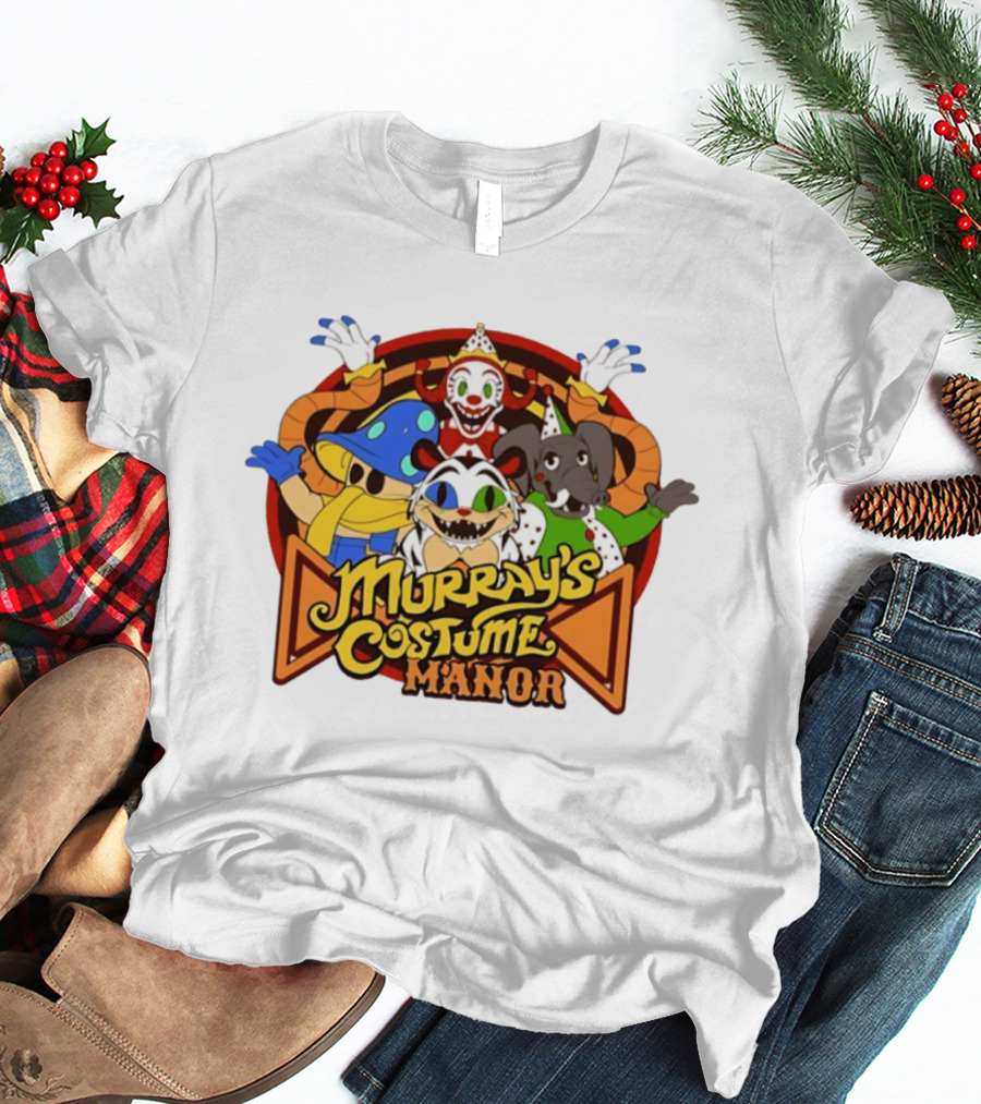 HEX X FNaF Secret Of The Mimic 2 Murray's Costume Manor With Clown And Animal Characters T-Shirt