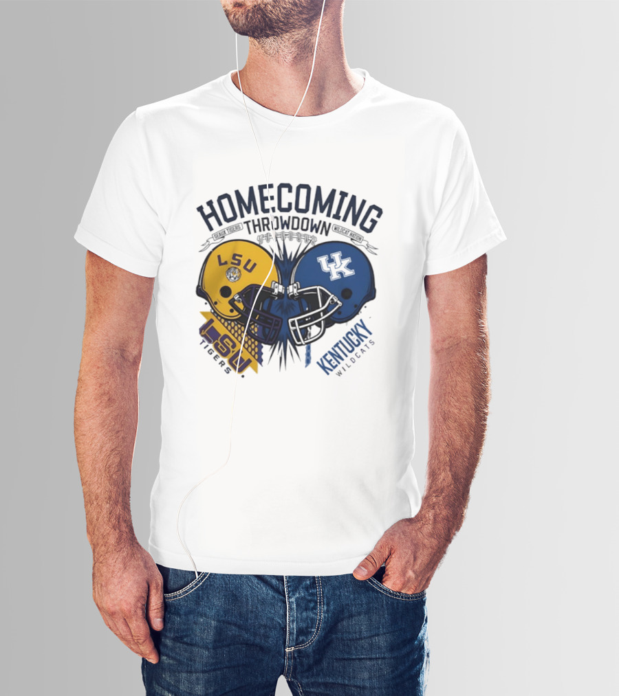 LSU Tigers Vs Kentucky Wildcats Football Homecoming Throwdown October 10 2026 Helmet Clash T-Shirt