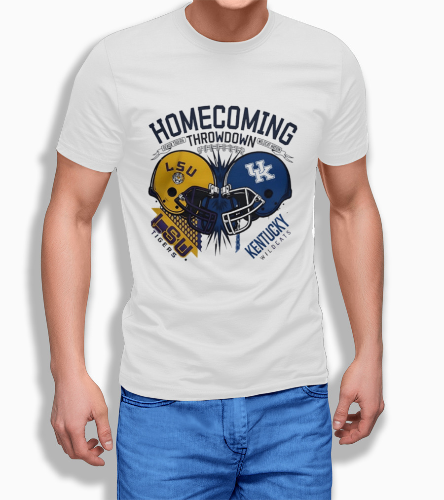 LSU Tigers Vs Kentucky Wildcats Football Homecoming Throwdown October 10 2026 Helmet Clash T-Shirt
