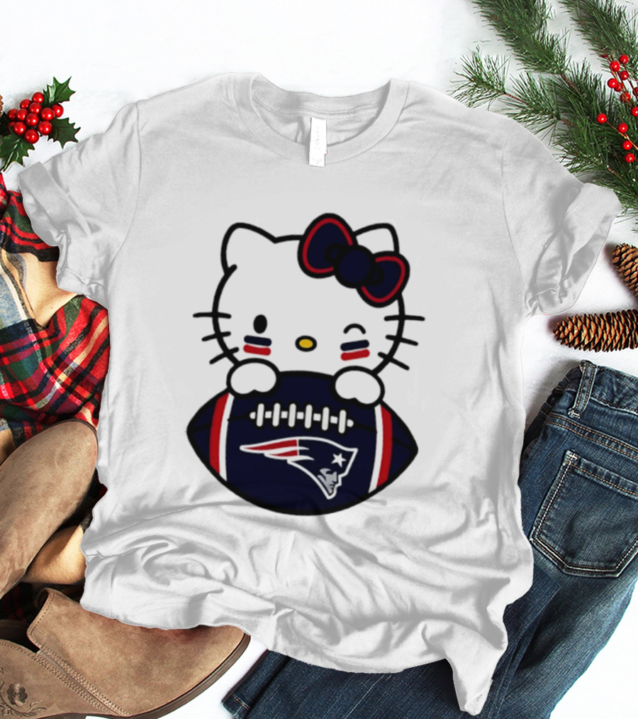 New England Patriots Hello Kitty Collaboration 2026 Football Season T-Shirt