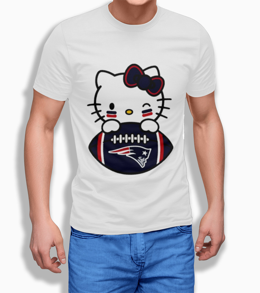 New England Patriots Hello Kitty Collaboration 2026 Football Season T-Shirt