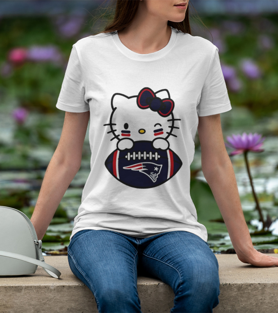 New England Patriots Hello Kitty Collaboration 2026 Football Season T-Shirt