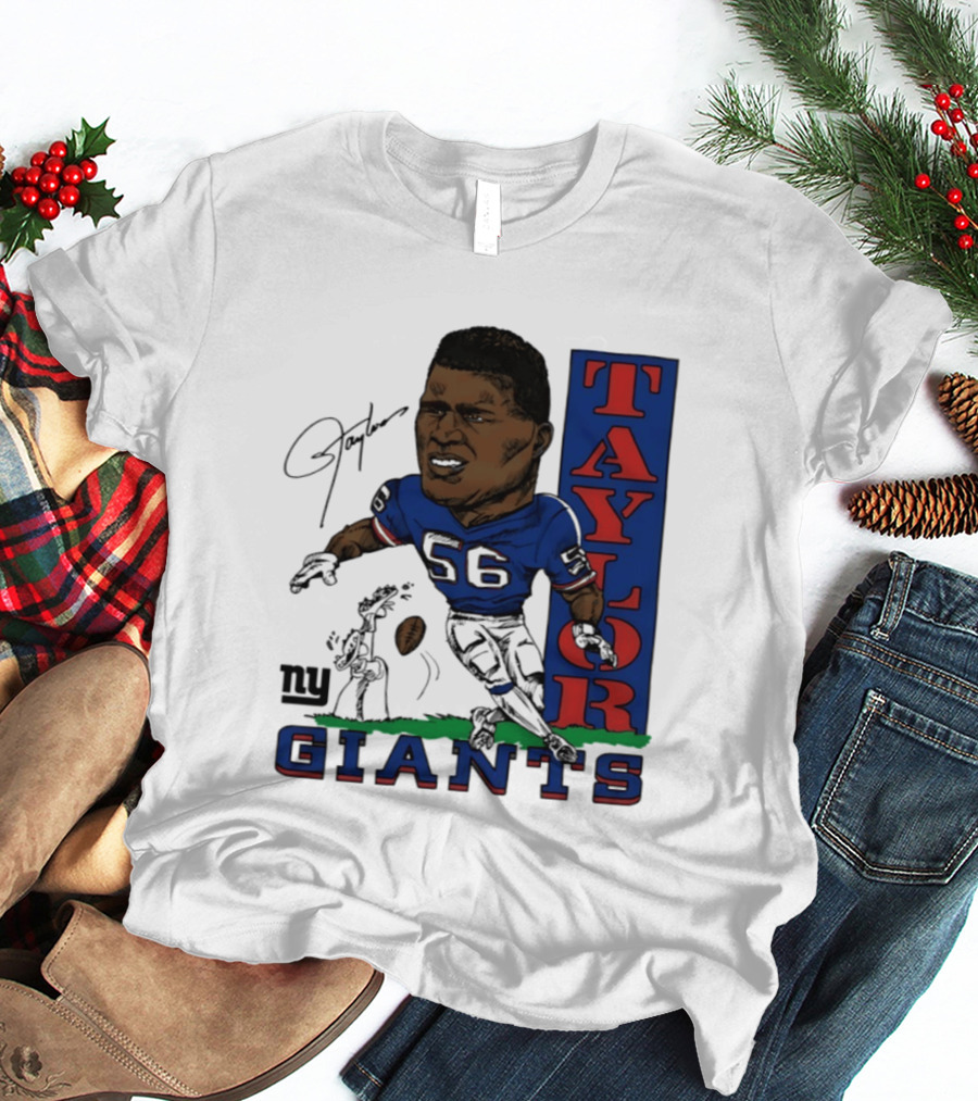 New York Giants Lawrence Taylor 56 Caricature Player T-Shirt