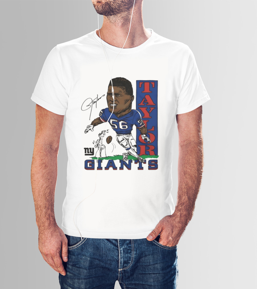 New York Giants Lawrence Taylor 56 Caricature Player T-Shirt