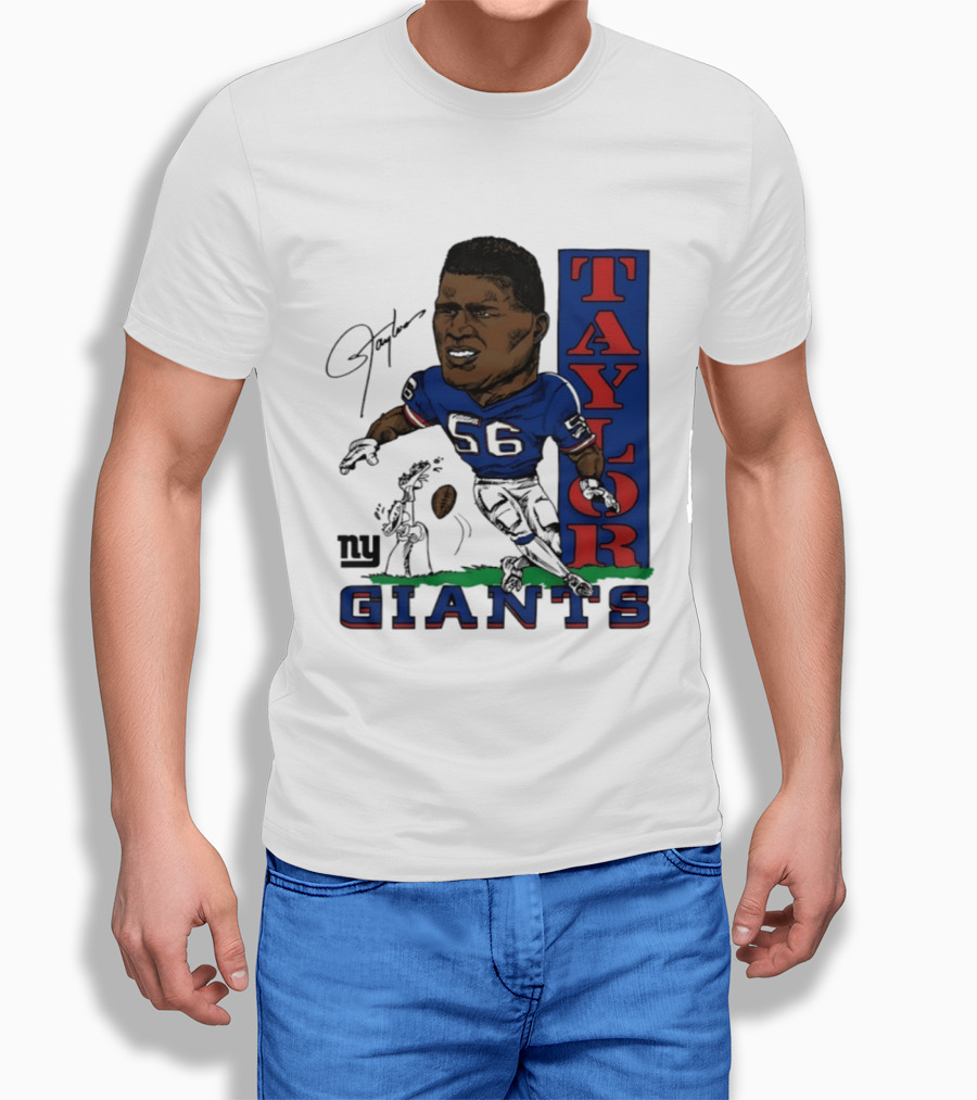 New York Giants Lawrence Taylor 56 Caricature Player T-Shirt