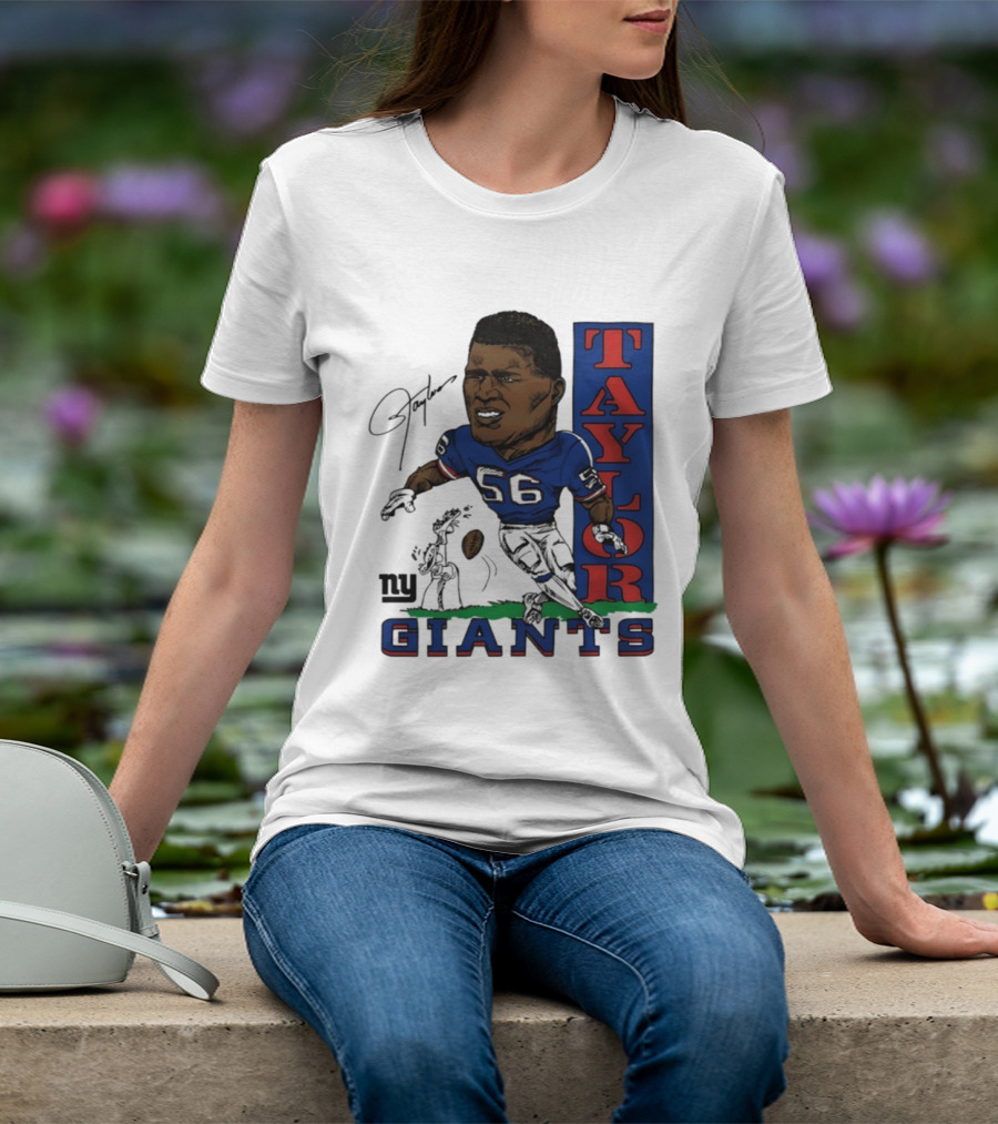 New York Giants Lawrence Taylor 56 Caricature Player T-Shirt