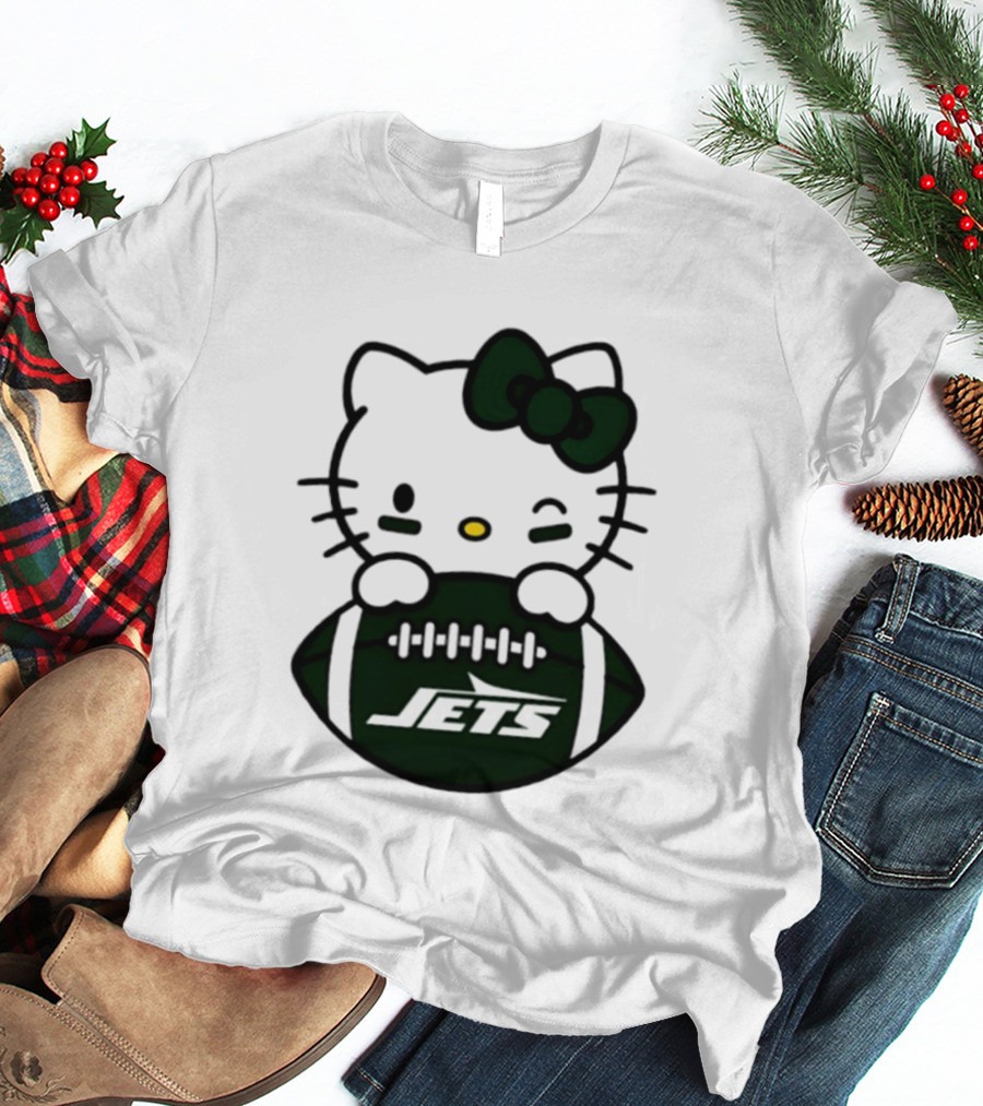New York Jets Hello Kitty Football 2026 Season Collaboration T-Shirt