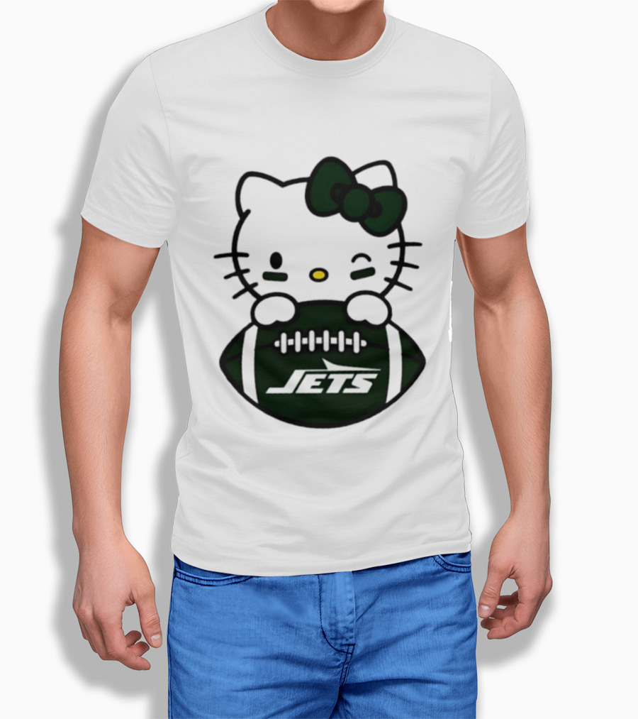 New York Jets Hello Kitty Football 2026 Season Collaboration T-Shirt