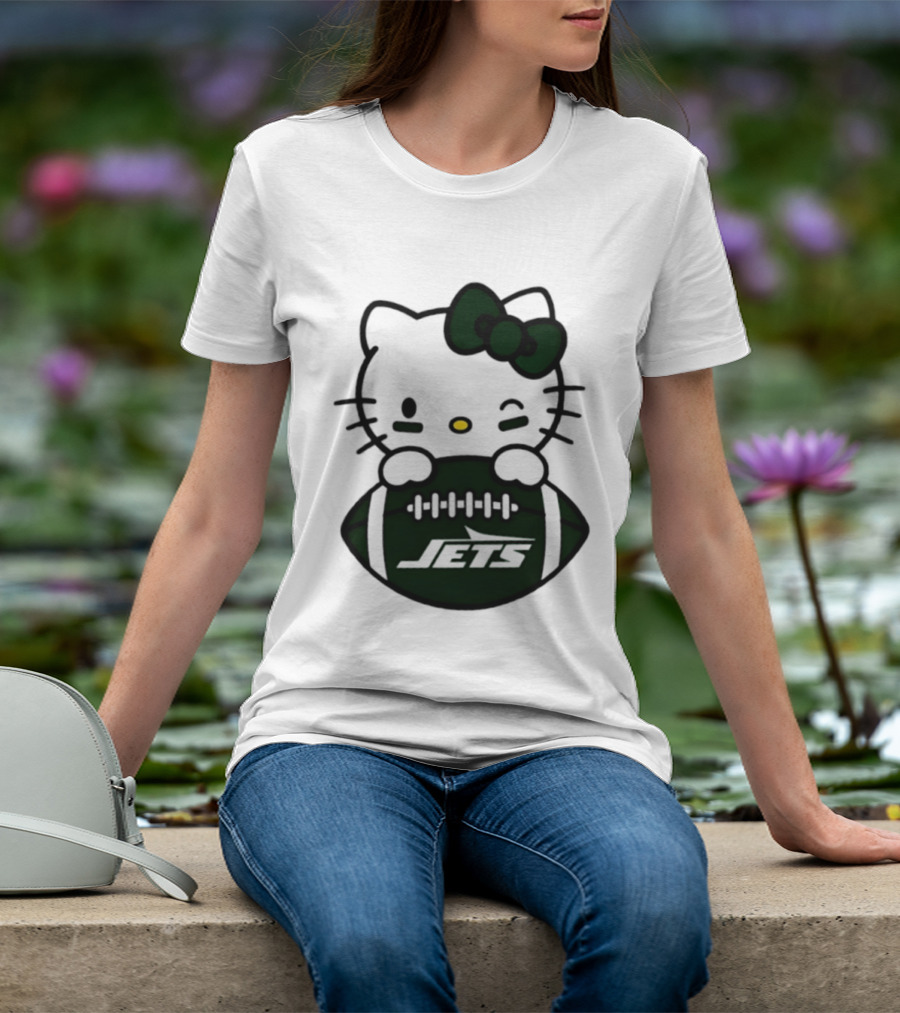 New York Jets Hello Kitty Football 2026 Season Collaboration T-Shirt