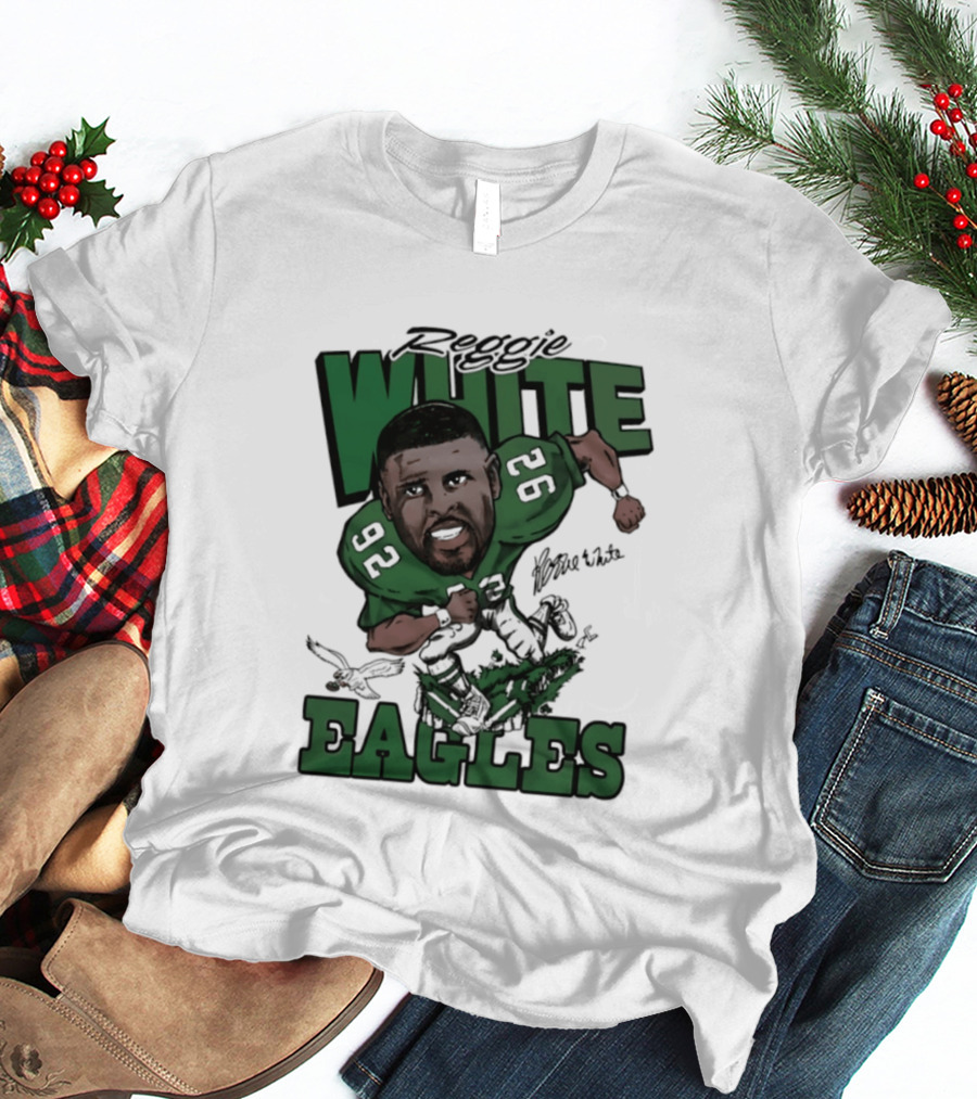 Philadelphia Eagles Reggie White 92 Player Caricature T-Shirt