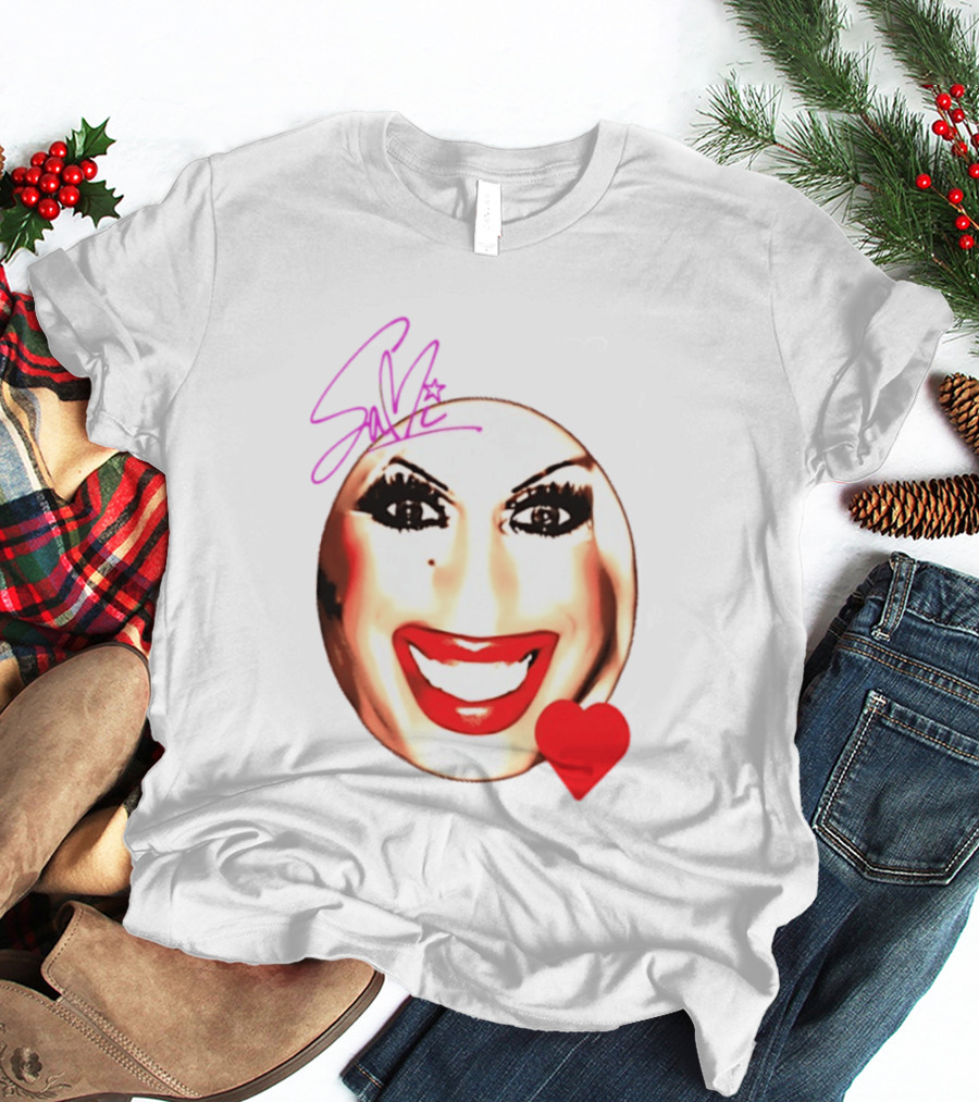 Sami Landri Big Face Heart Signature Red Lips T-Shirt