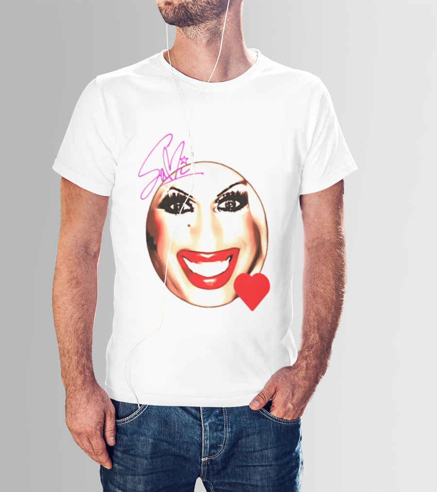 Sami Landri Big Face Heart Signature Red Lips T-Shirt
