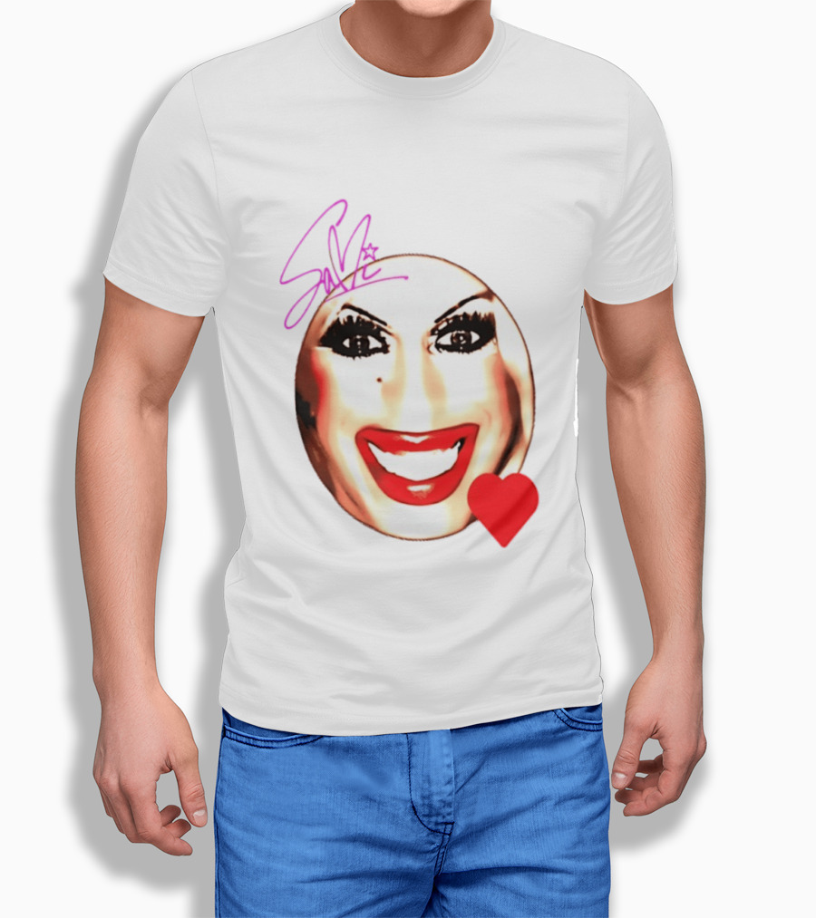 Sami Landri Big Face Heart Signature Red Lips T-Shirt
