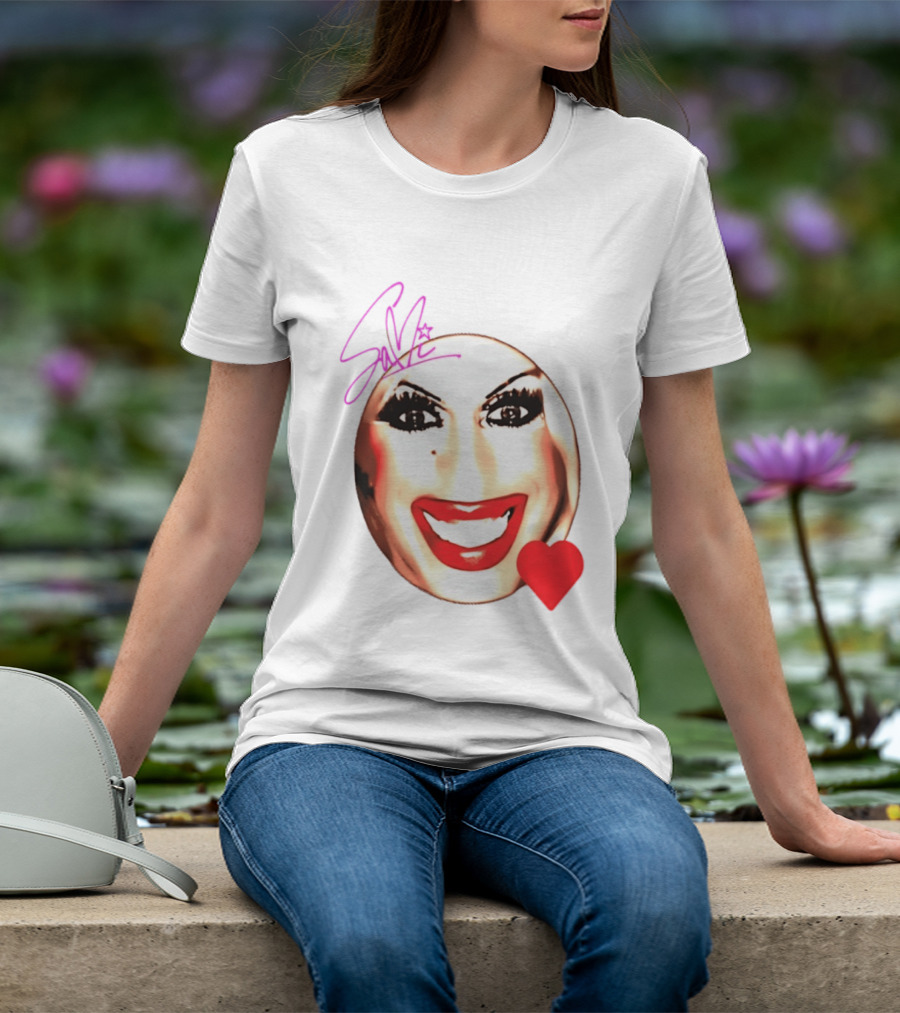 Sami Landri Big Face Heart Signature Red Lips T-Shirt
