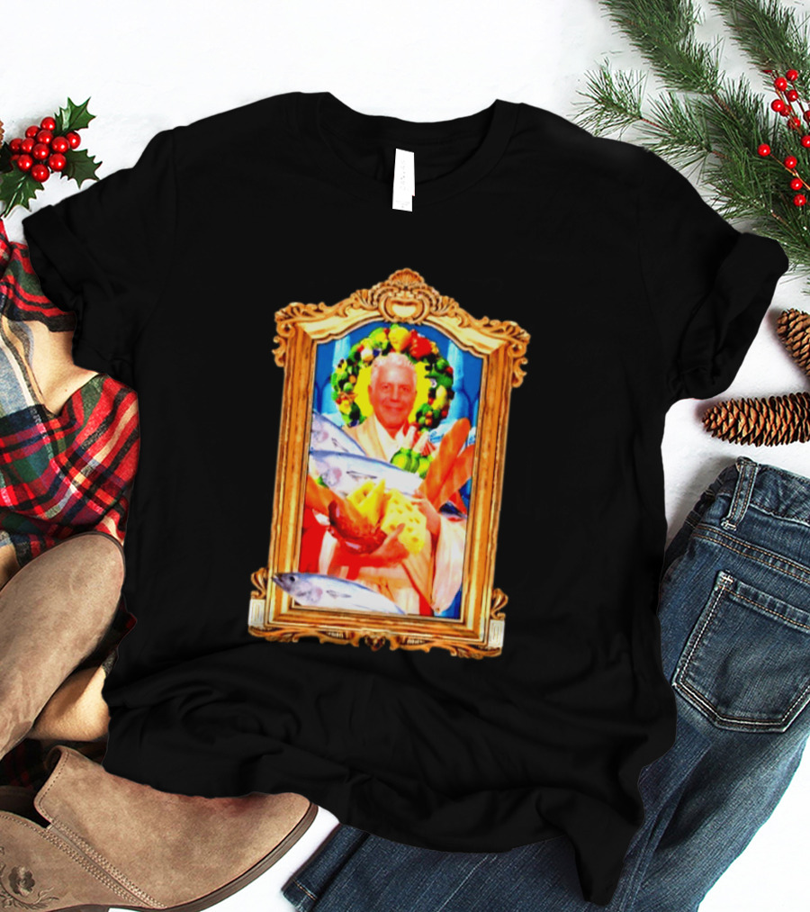 Anthony Bourdain Saint Of Food Chef Icon With Culinary Halo T-Shirt