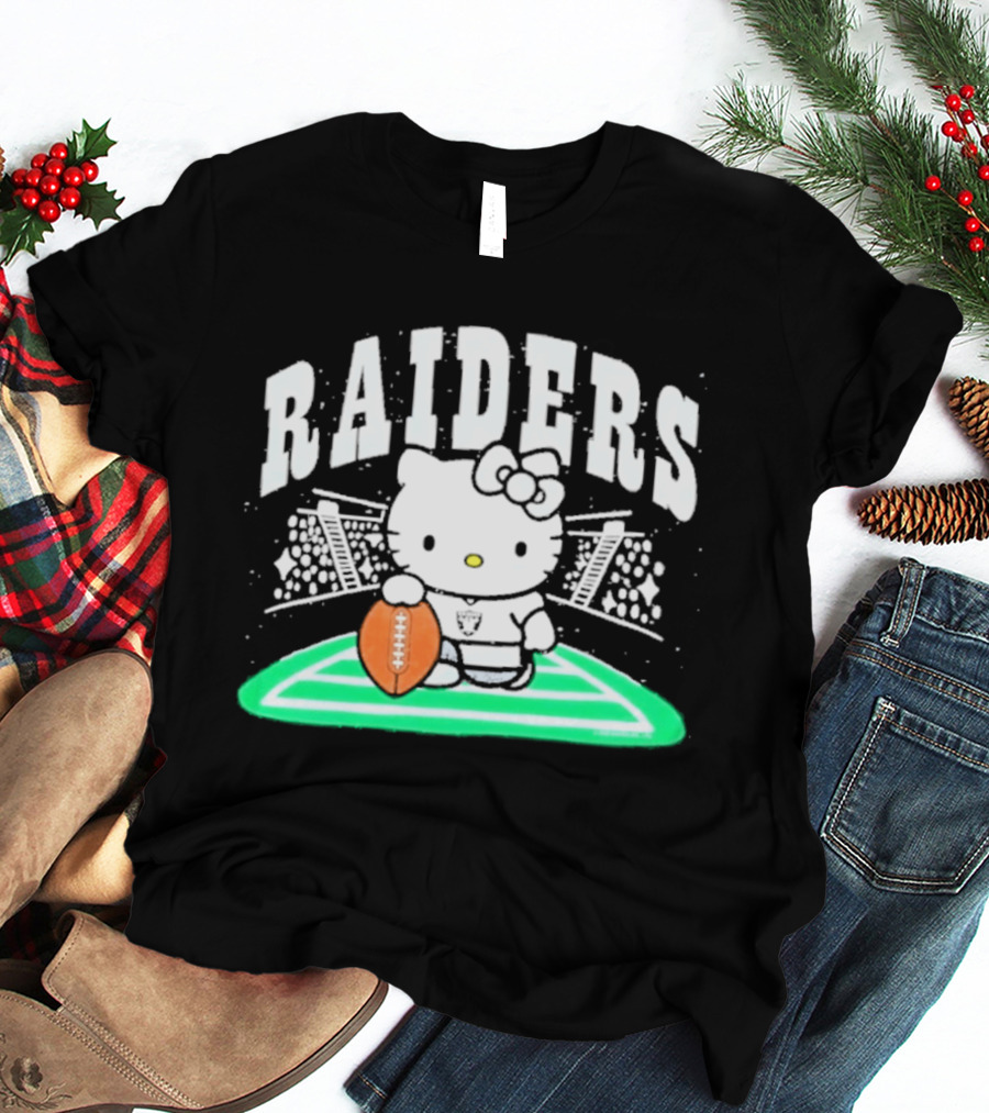 Hello Kitty Raiders Football Stadium Cartoon Collaboration T-Shirt