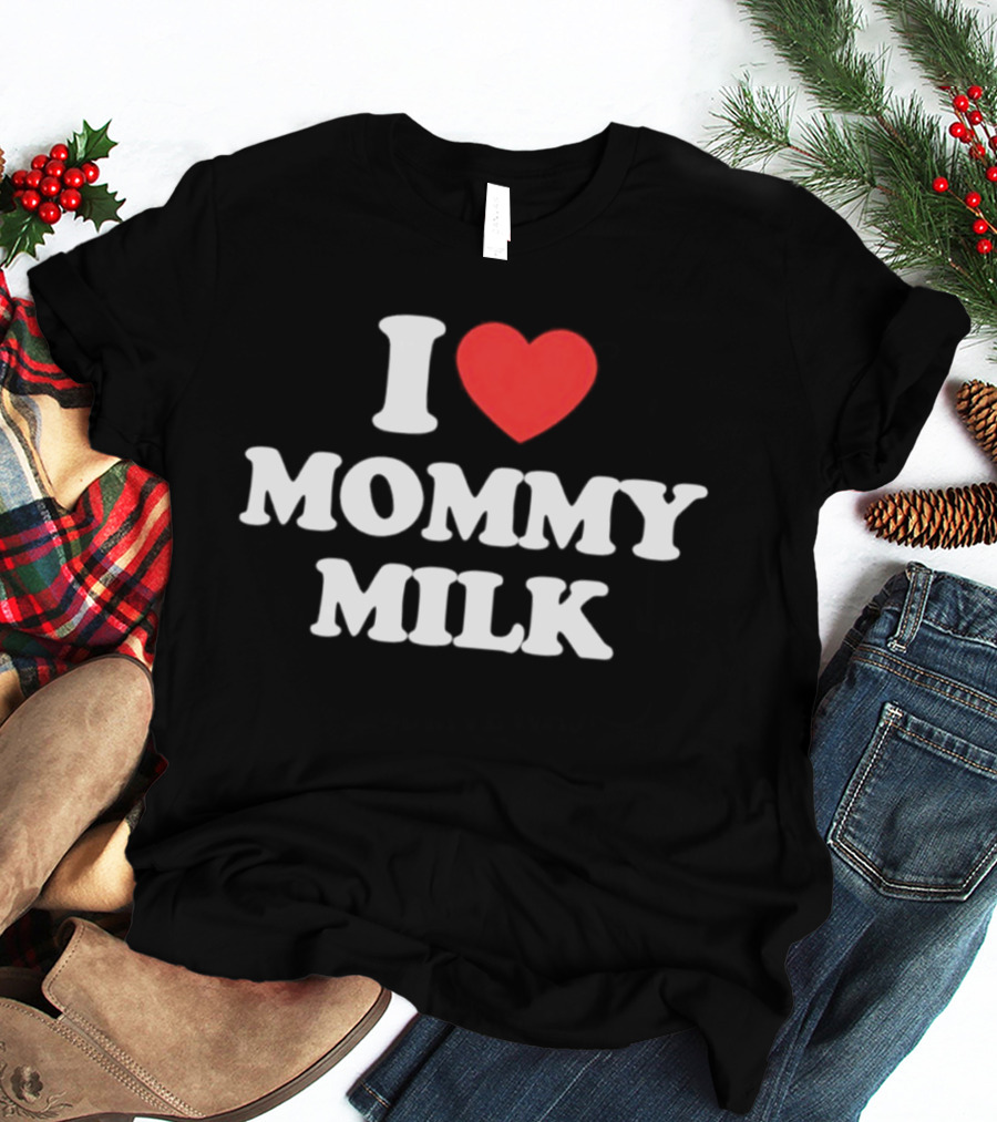 I Heart Mommy Milk Red Heart T-Shirt