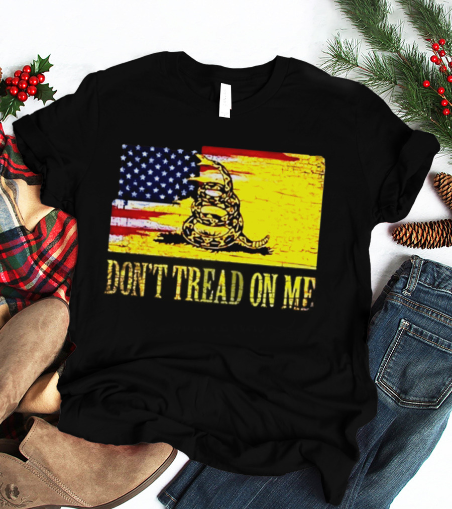 American Flag And Gadsden Snake Don't Tread On Me T-Shirt