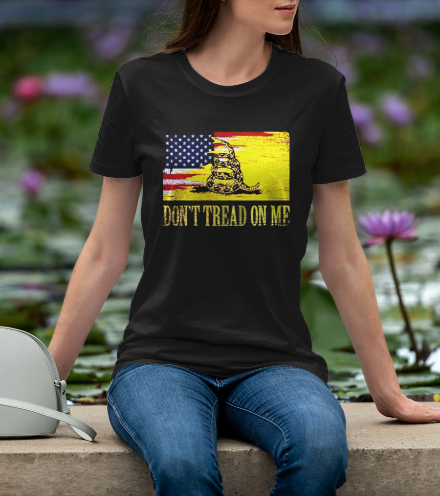 American Flag And Gadsden Snake Don't Tread On Me T-Shirt