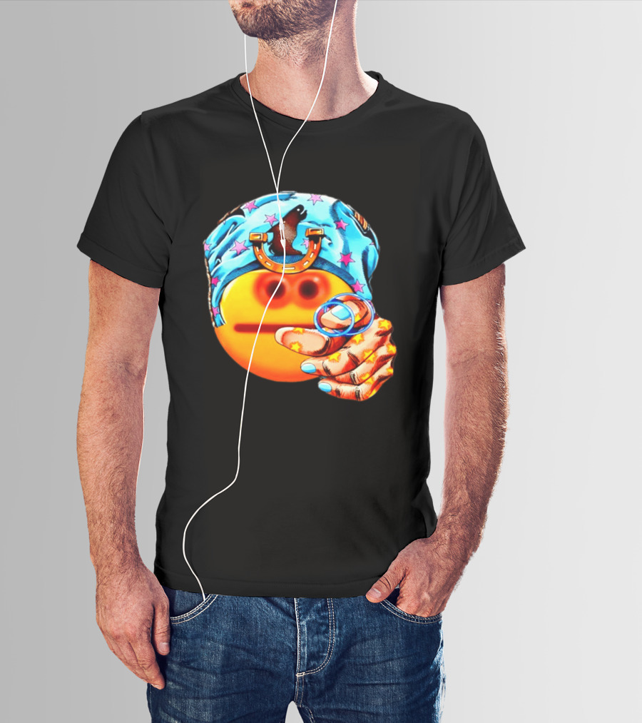 Johnny Joestar Emoji Icon With Star And Horse T-Shirt