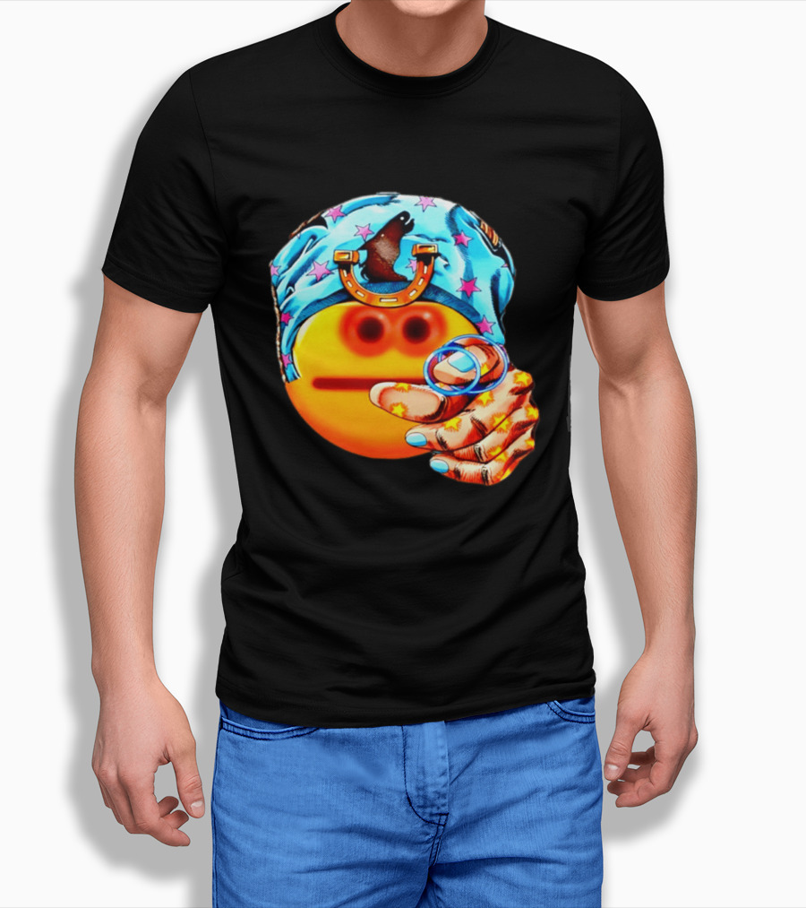 Johnny Joestar Emoji Icon With Star And Horse T-Shirt