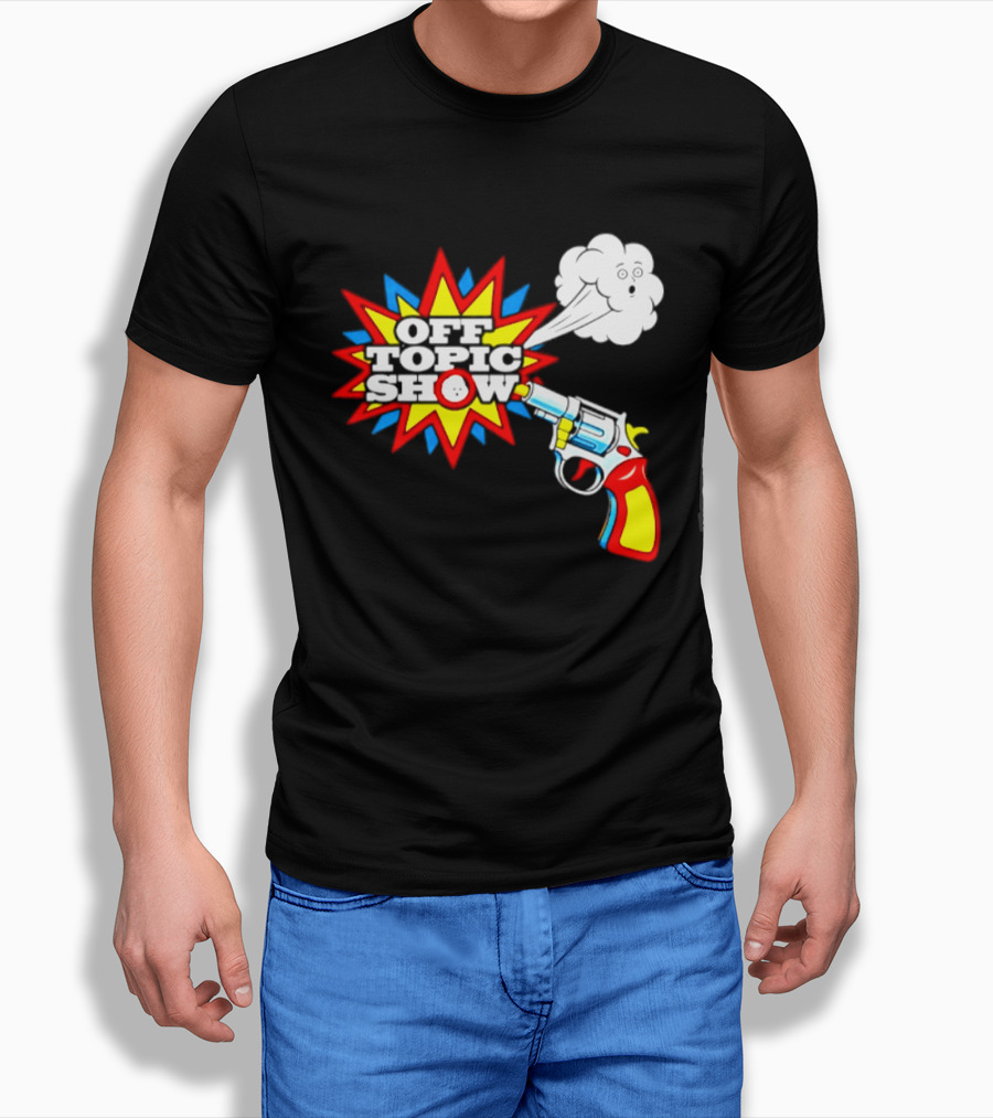Off Topic Show Podcast Comedy Entertainment Exploding Gun T-Shirt