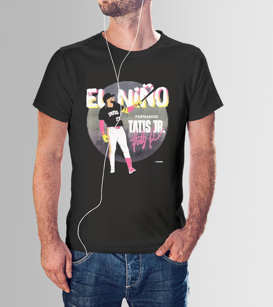Padres Fernando Tatis Jr El Niño 23 Pink Bat Baseball T-Shirt