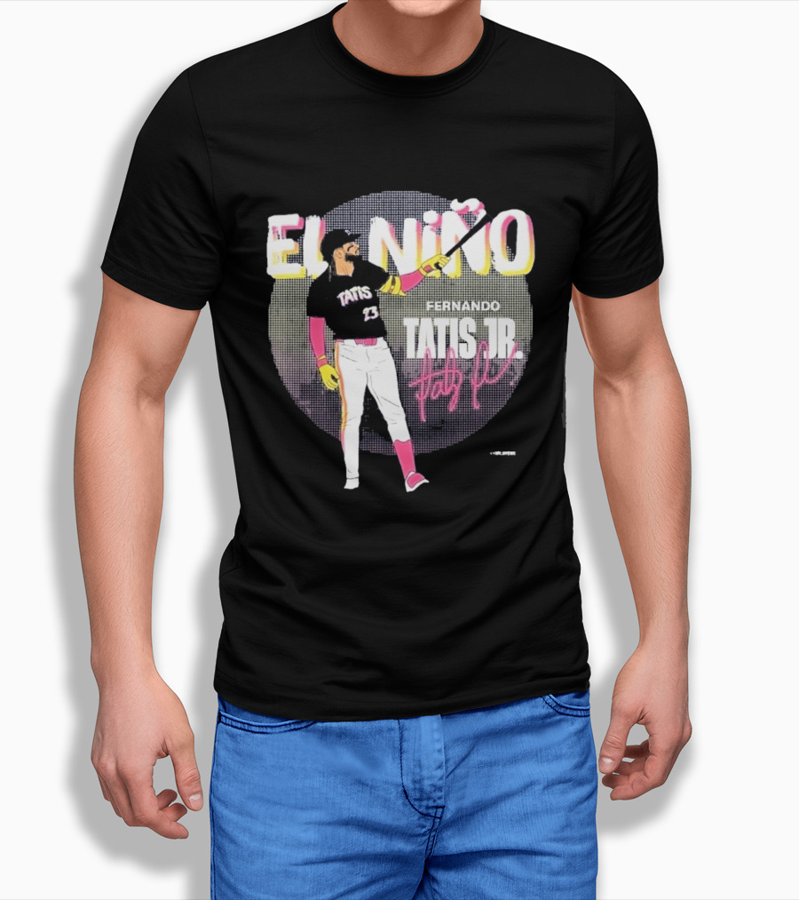 Padres Fernando Tatis Jr El Niño 23 Pink Bat Baseball T-Shirt
