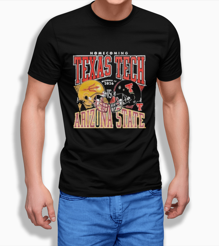 Texas Tech Vs Arizona State Homecoming Football 2026 Helmet Showdown T-Shirt