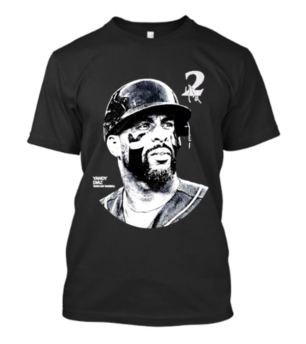Yandy Diaz Tampa Bay Rays MLB 2026 Lineage Series Player Portrait Baseball Edition T-Shirt