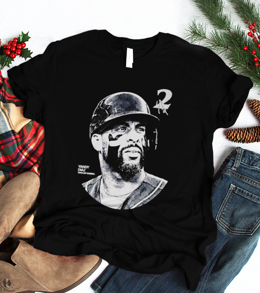 Yandy Diaz Tampa Bay Rays MLB 2026 Lineage Series Player Portrait Baseball Edition T-Shirt