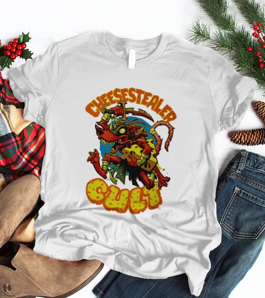 Cheesestealer Cult Rat With Cheese Halloween Fantasy T-Shirt