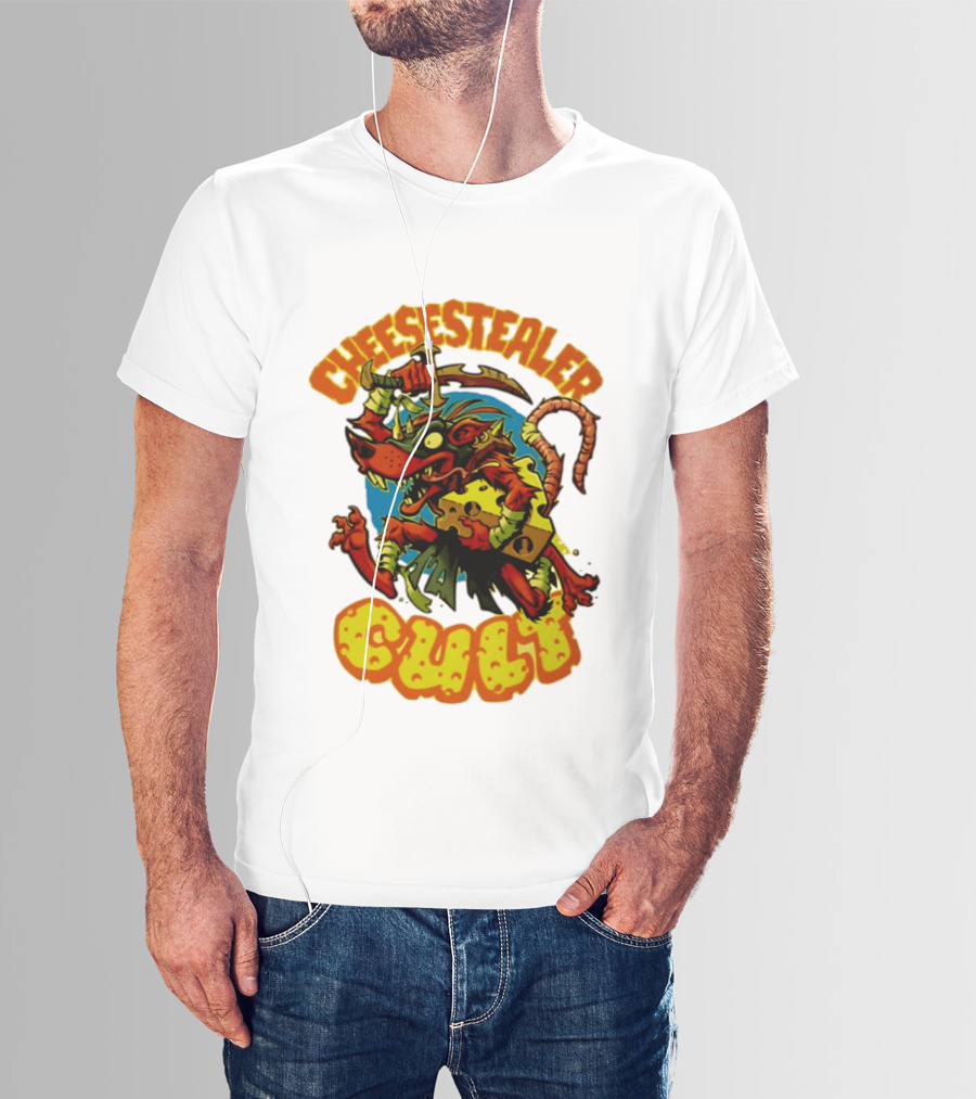 Cheesestealer Cult Rat With Cheese Halloween Fantasy T-Shirt