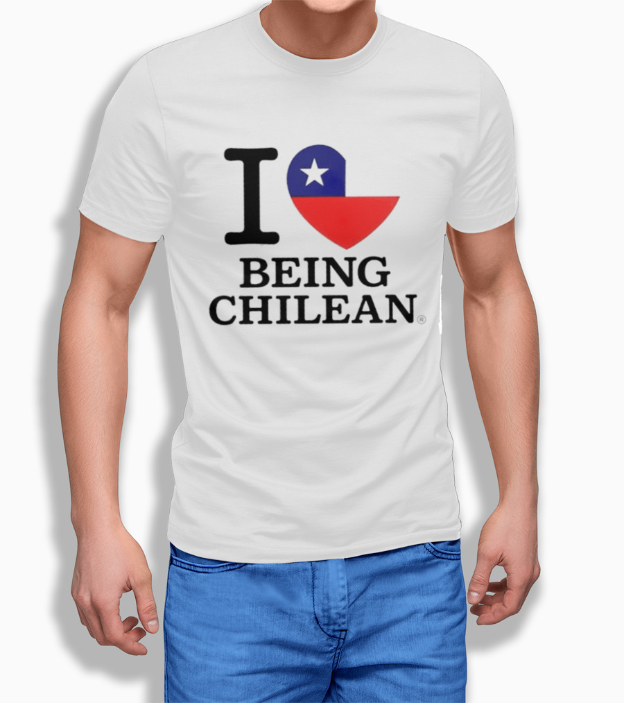 I Love Being Chilean Heart Flag T-Shirt