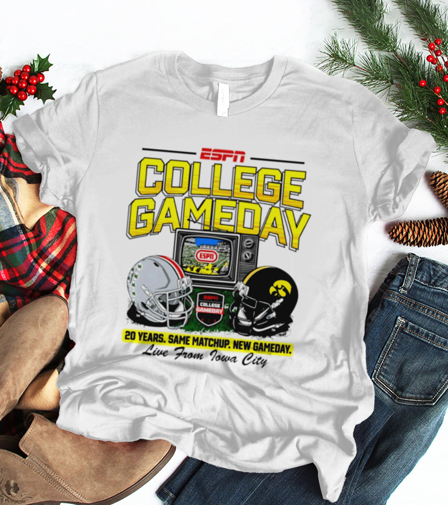 ESPN College GameDay 2026 Iowa Hawkeyes Vs Ohio State Buckeyes 20 Years Same Matchup Iowa City T-Shirt