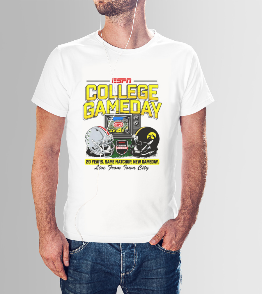 ESPN College GameDay 2026 Iowa Hawkeyes Vs Ohio State Buckeyes 20 Years Same Matchup Iowa City T-Shirt