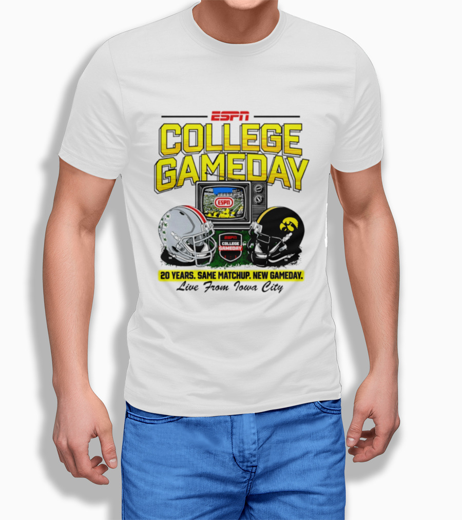 ESPN College GameDay 2026 Iowa Hawkeyes Vs Ohio State Buckeyes 20 Years Same Matchup Iowa City T-Shirt