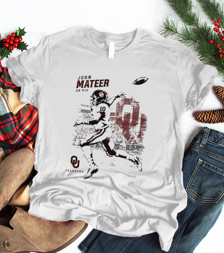 Oklahoma Sooners Football John Mateer QB 10 NCAA 2026 T-Shirt