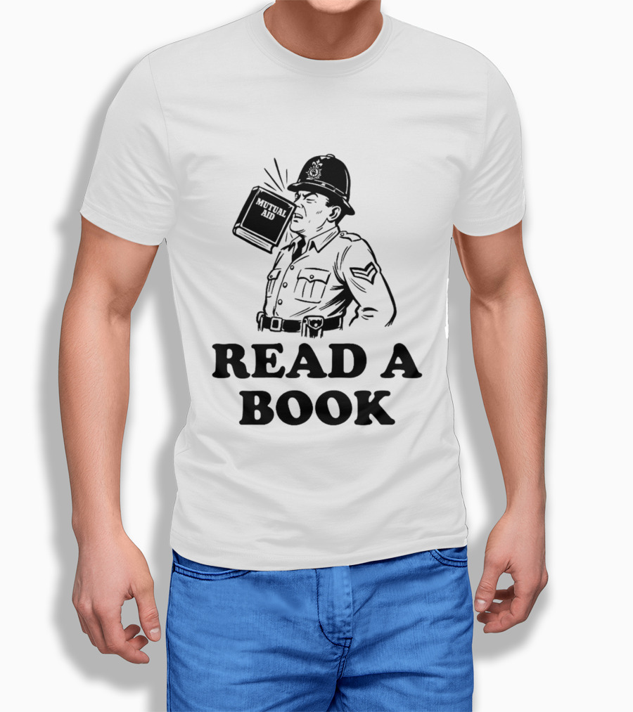 Read A Book Mutual Aid Funny Police Officer T-Shirt