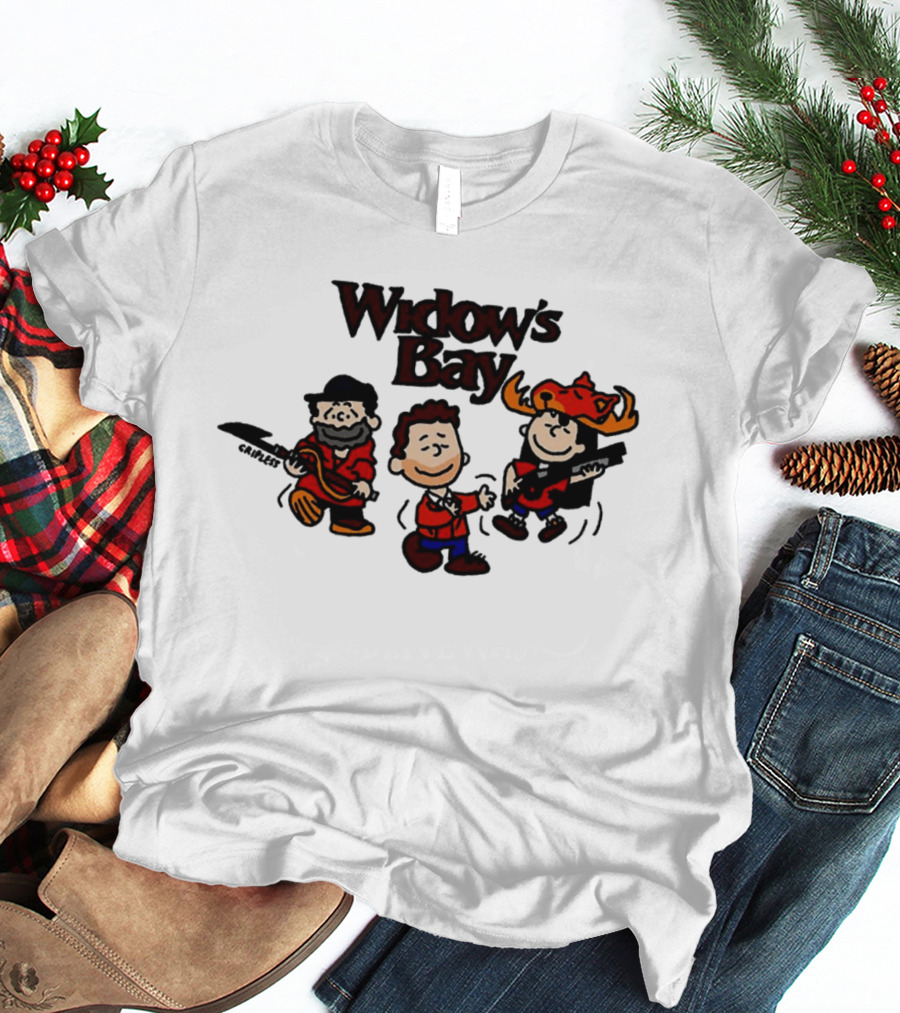 Widow's Bay Cartoon Characters With Bold Outfits And Musical Instruments T-Shirt