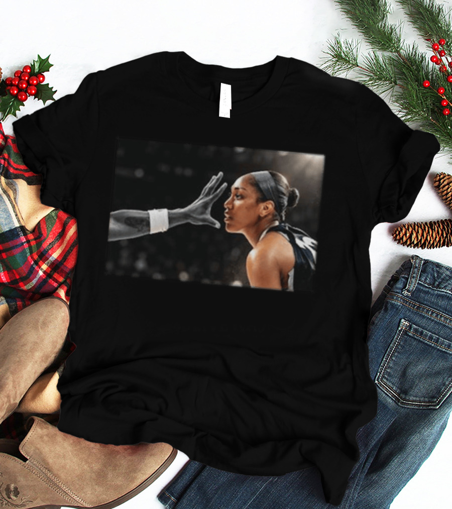 A'ja Wilson Las Vegas Aces Basketball Intensity Hand In The Face T-Shirt