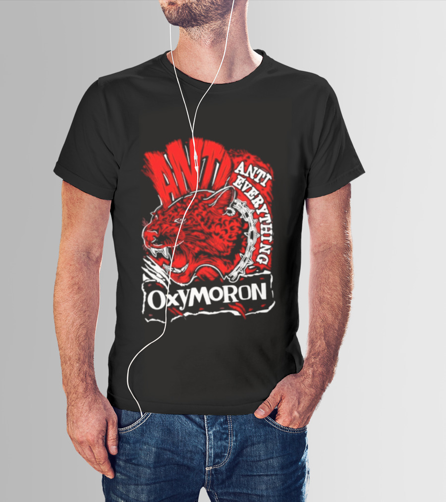 Anti Everything Oxymoron Panther Punk Rock T-Shirt