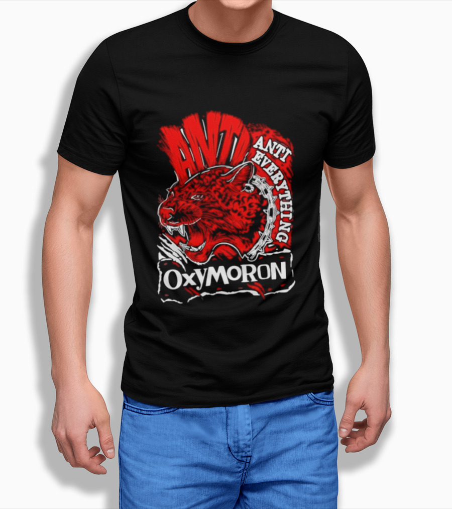 Anti Everything Oxymoron Panther Punk Rock T-Shirt