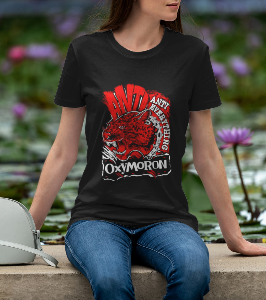 Anti Everything Oxymoron Panther Punk Rock T-Shirt