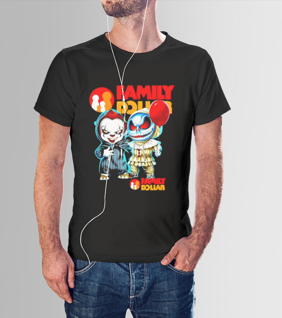 Family Dollar Pennywise Skellington 2026 Halloween Collaboration Red Balloon T-Shirt