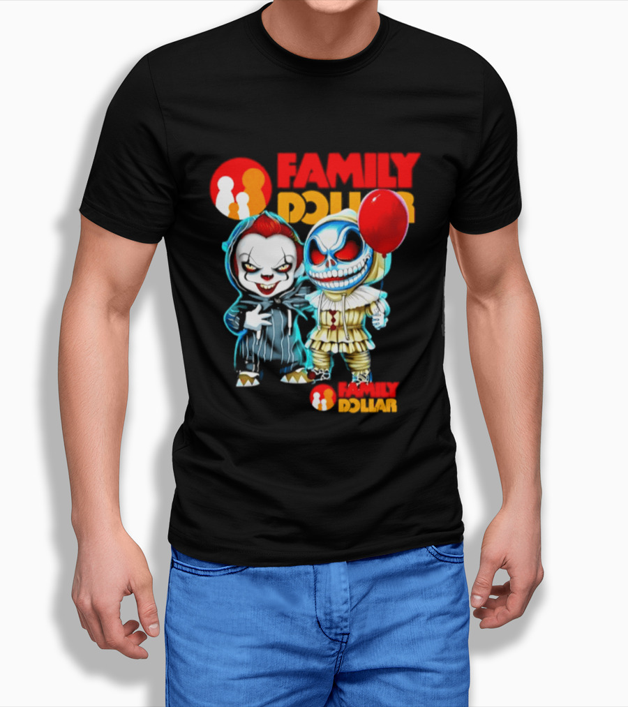 Family Dollar Pennywise Skellington 2026 Halloween Collaboration Red Balloon T-Shirt