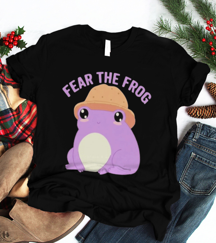 Fear The Frog Cute Purple Cartoon Bucket Hat T-Shirt