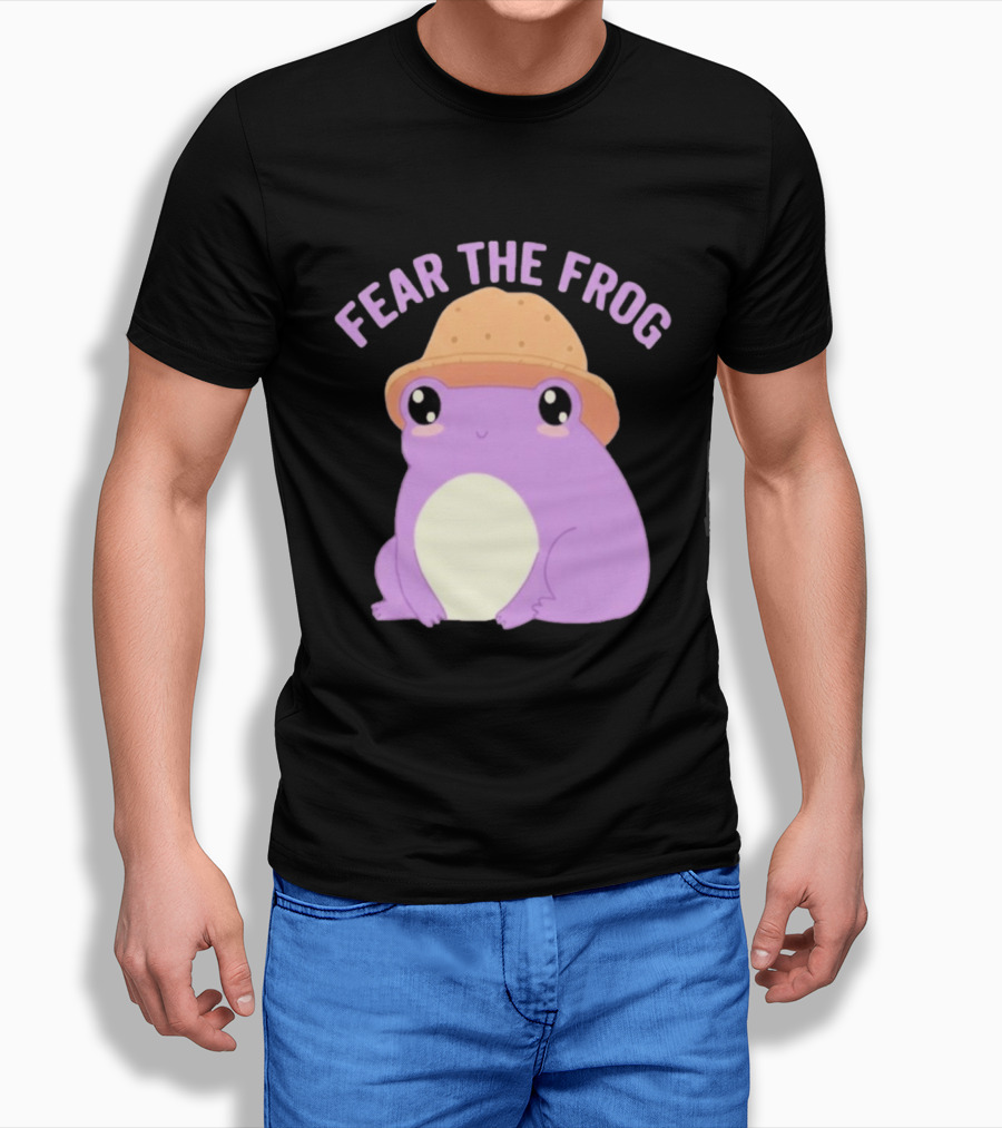 Fear The Frog Cute Purple Cartoon Bucket Hat T-Shirt