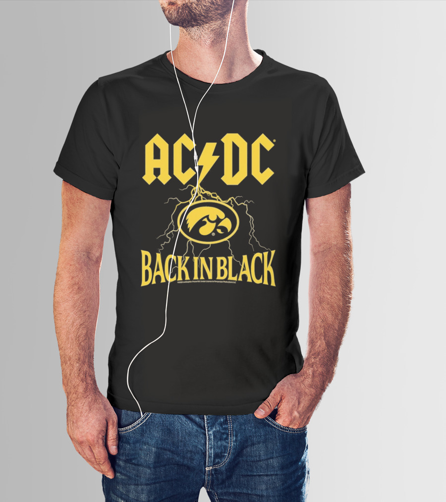 Iowa Hawkeyes AC/DC Back In Black PWRUP Tour MetLife Stadium East Rutherford NJ October 2 2026 T-Shirt