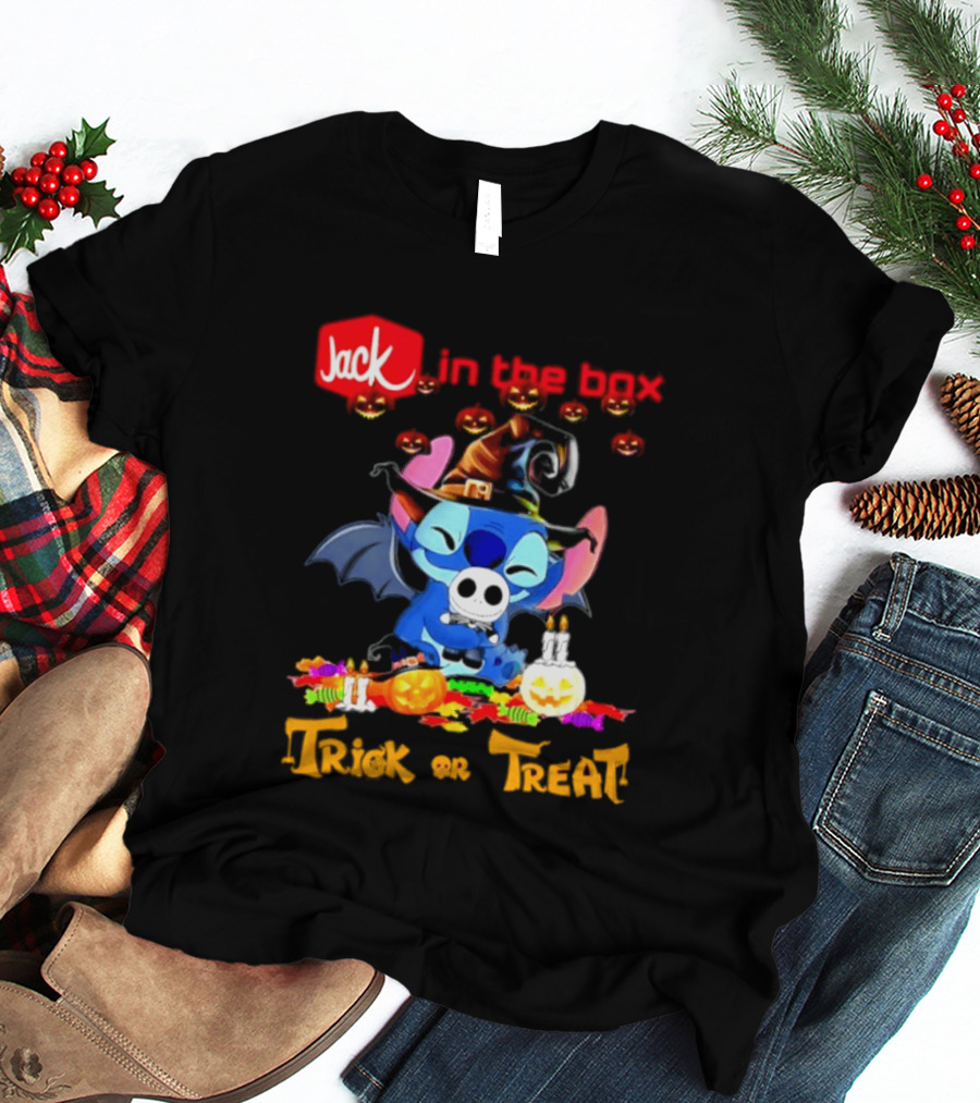 Jack In The Box Stitch Halloween Trick Or Treat 2026 T-Shirt